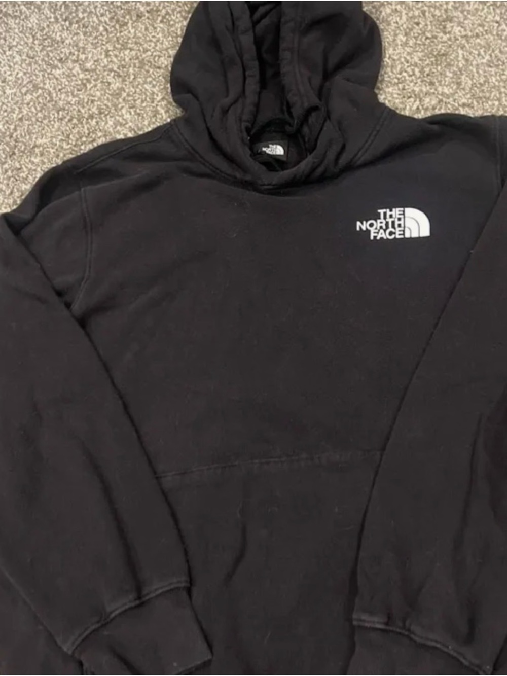 The North Face Black Hoodie with White Chest Logo- size L